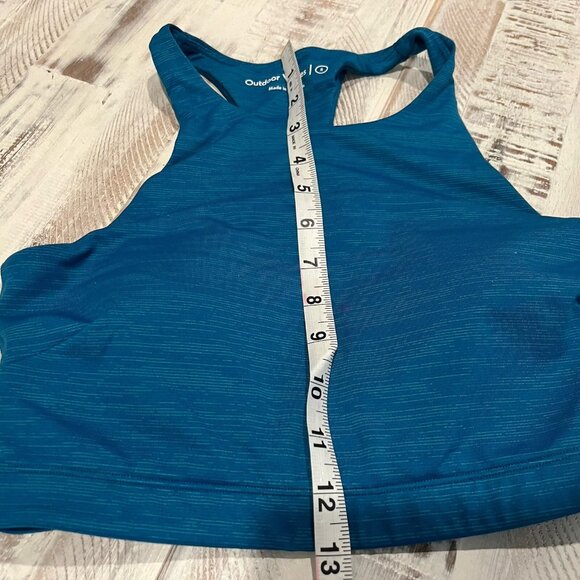 Outdoor Voices Crop Top Racer Back Heather Teal Padded Size Small - Picture 6 of 6